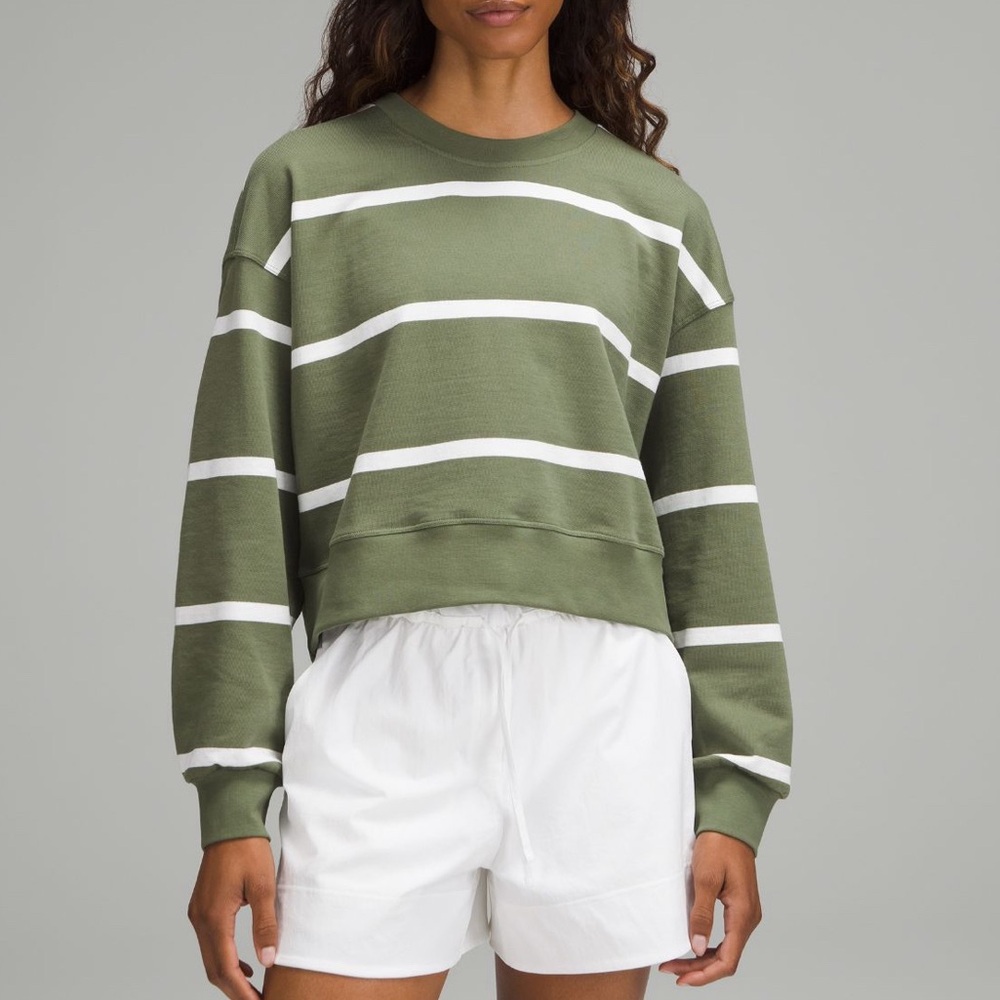 NWT Lululemon Perfectly Oversized Cropped Crew *Stripe